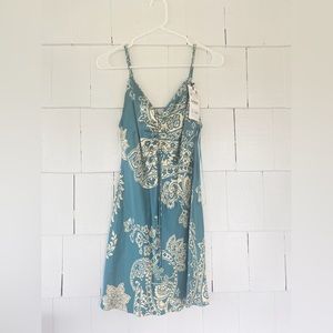 Zara blue with print mini dress
